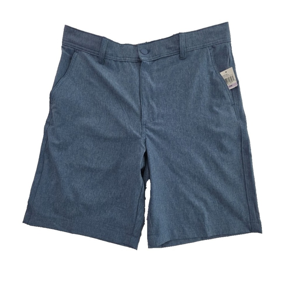 Izod Hybrid Performance Shorts Mens 32 Blue Heather Quick Dry Stretch UPF 50 NWT